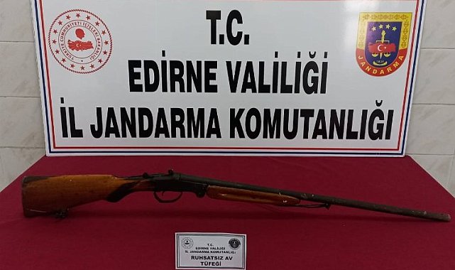 Enez'de ruhsatsız av tüfeği ele geçirildi