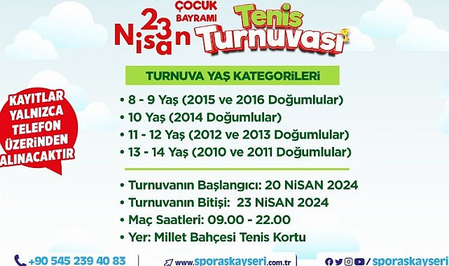 Kayseri'de  23 Nisan'a özel turnuva