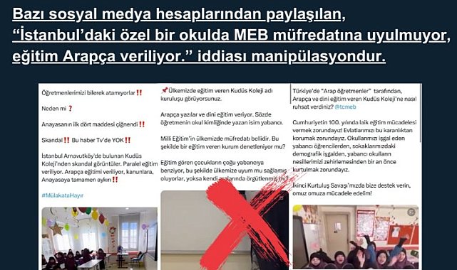 İletişim: Özel okulda müfredata uyulmuyor iddiaları manipülasyon