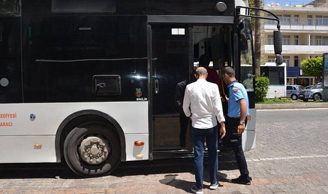 Antalya Alanya'da halk otobüsleri ve taksiler denetlendi