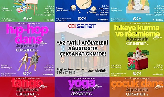 Yaz tatili atölyeleri Ağustos'ta ÇEKSANAT GKM'de 