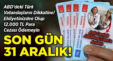 ABD'deki Türk Vatandaşlar Dikkat: Ehliyetinizden Olup 12.000 TL Ceza Ödemek İstemiyorsanız Son Gün 31 Aralık!