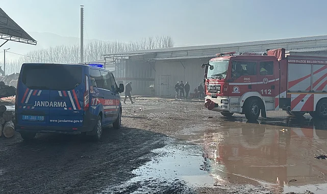 Düzce'de fabrikada yangın