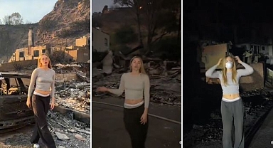 Los Angeles'taki yangınları hareketli parça ile anlattı! Büyük tepki topladı