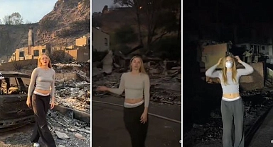 Los Angeles'taki yangınları hareketli parça ile anlattı! Büyük tepki topladı