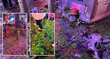 Muhteşem yılbaşı etkinliğinden geriye tonlarca çöp kaldı