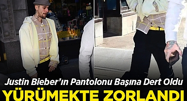 Justin Bieber'ın Pantolonu Başına Dert Oldu: Yürümekte Zorlanan Bieber, Sosyal Medyanın Diline Düştü