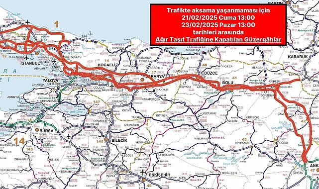 Karayolları duyurdu! Bu yollara 2 gün giriş yasak!