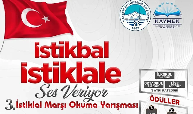 Kayseri Büyükşehir'den İstiklal Marşı Okuma Yarışması