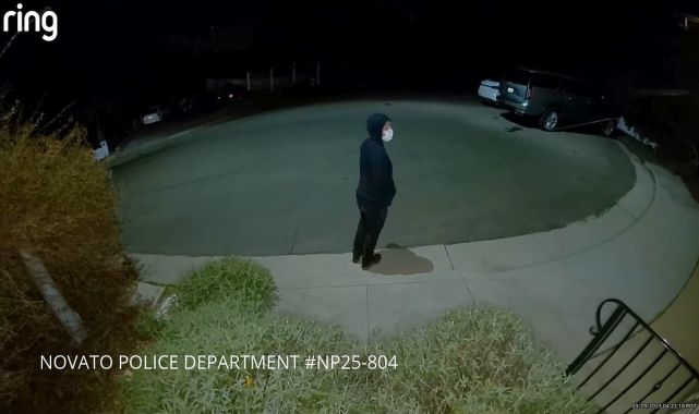 Man filmed creeping up family's driveway at night after spotting Tesla