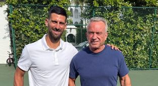 Robert F. Kennedy Jr. enjoys a game of tennis with sporting superstar