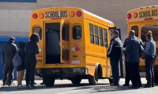 School bus carrying special-needs children struck by gunfire