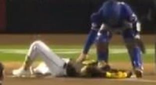 Sickening moment baseball star is struck in the head by 95mph fastball