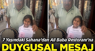 Ali Baba Restoranı'nı Ziyaret Eden 7 Yaşındaki Misafirden Yüreklere Dokunan Mesaj
