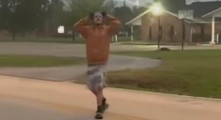 Astonishingly camp antics of thief after crashing stolen car