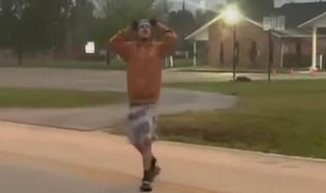 Astonishingly camp antics of thief after crashing stolen car