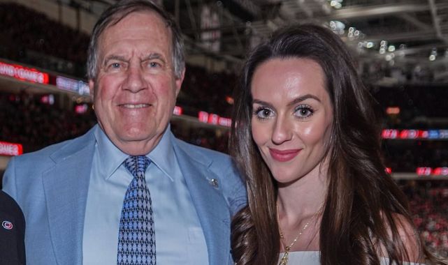 Bill Belichick and girlfriend Jordon Hudson attend NHL playoff game