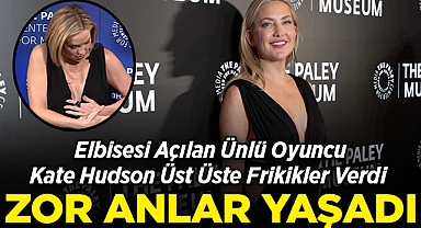 Elbisesi Açılan Ünlü Oyuncu Kate Hudson, Üst Üste Frikikler Verdi!