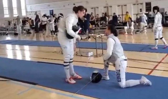 Hypocritical act of female fencer who took a knee against trans rival