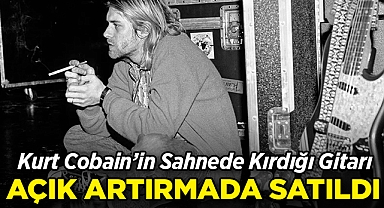 Kurt Cobain'in Konserde Parçaladığı Gitar 101 Bin Dolara Satıldı!