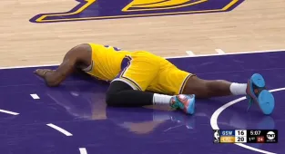 LeBron James writhes around in pain after suffering scary injury