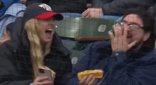 Loved-up couple caught in disgusting act at MLB ballpark