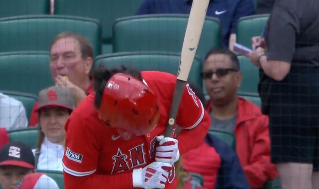MLB star gets hit in the head with his OWN bat in weird moment