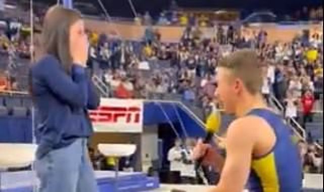 Olympic gymnast proposes to girlfriend after winning national title