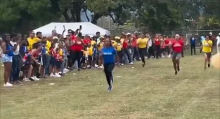 Olympic legend shows no mercy at son's school sports day