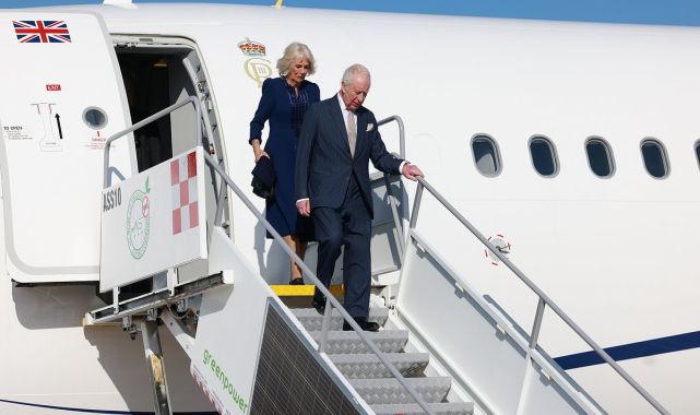 Prince Harry touches down in Britain as King Charles jets off to Italy