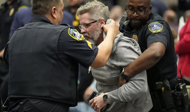 Protestors tasered during Marjorie Taylor Greene's chaotic town hall
