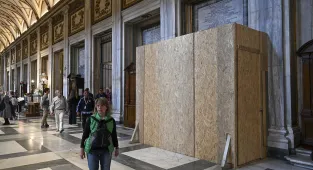 The Pope's final place: Barrier hides where Francis will be buried