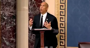 US Senator Cory Booker makes history with record speech aimed at Trump