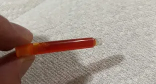 'Strange' plastic tube with orangish liquid in leaves people baffled