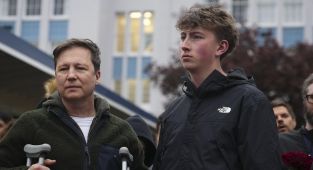 Brave surviving son pictured by Hallmark star's side