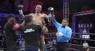 Chaos erupts at boxing match as referee is swarmed by attackers