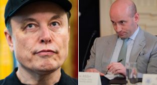 Elon Musk's black eye sparks rumor over Stephen Miller's wife