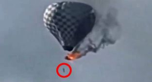 Horror moment man falls to his death from burning hot air balloon