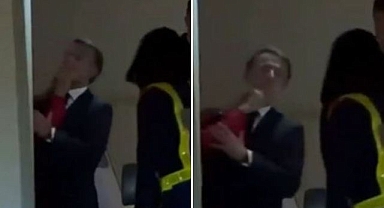Macron’a eşinden şaka mı, tokat mı? Uçaktan iniş anı gündem oldu