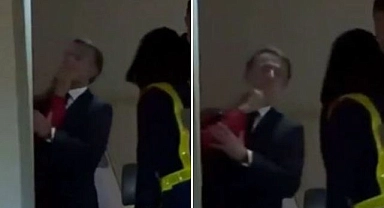 Macron’a eşinden şaka mı, tokat mı? Uçaktan iniş anı gündem oldu