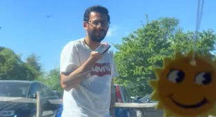 Moment pedestrian refused to move in car park stand-off with driver