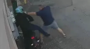Road raging cop's terrifying move as he confronts motorcyclist