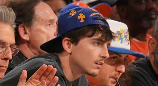 Timothee Chalamet looks nervous at crucial Knicks-Pacers game
