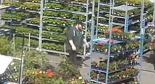 Ultra-rare whirlwind tears through garden center and destroys it