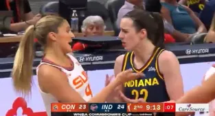 Caitlin Clark shoved to floor after Fever star exploded on rival