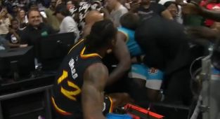 Chaotic moment ex-NBA stars have ugly fight that spills over in crowd