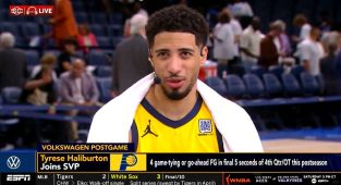 Fans mystified by Tyrese Haliburton's voice in interview after heroics