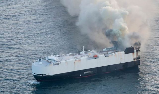 Fire forces cargo ship full of EVs to be abandoned in Pacific Ocean