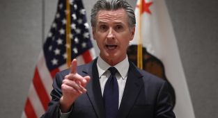 Gavin Newsom says Trump is not 'all there' mentally and SOBS