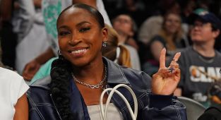 Glamorous Coco Gauff tucks into surprising snack at WNBA game